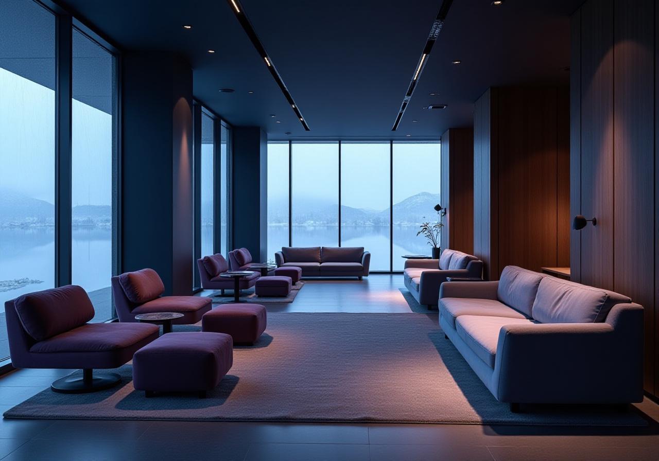 Luxury hotel lobby in Reykjavik featuring arctic-inspired furniture